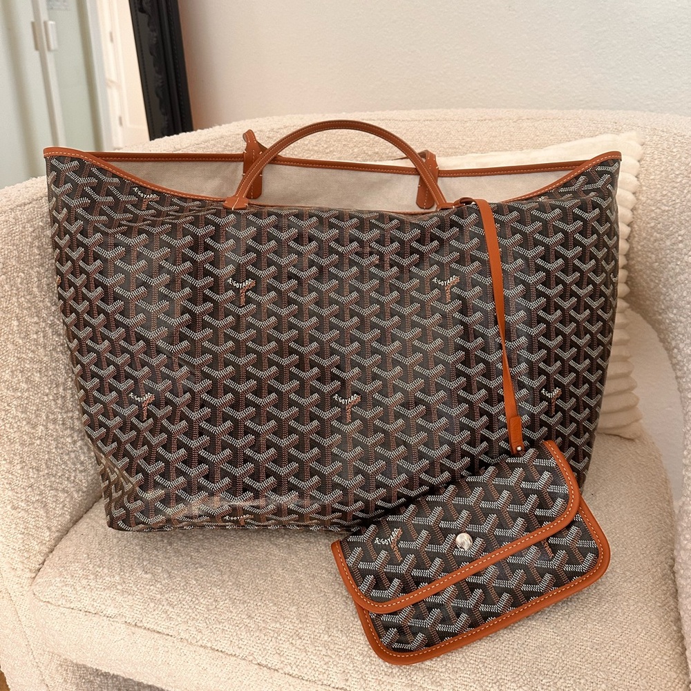 Goyard GM Black and Brown Tote with Pouch
